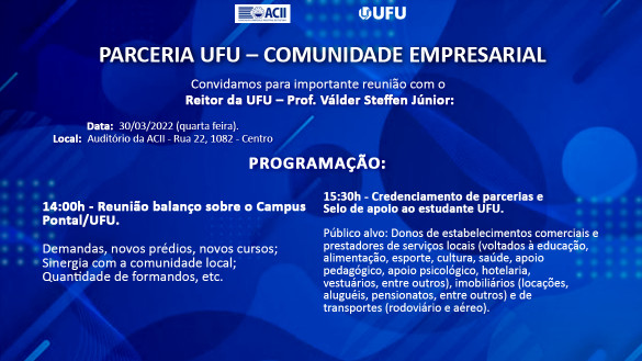 Parceria UFU - Comunidade empresarial.